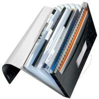 LEITZ Fächermappe WOW, A4, PP, 6 Fächer, schwarz