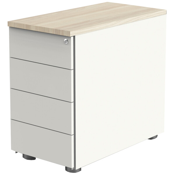 kerkmann Anstell-Container, 4 Schübe, weiß ahorn