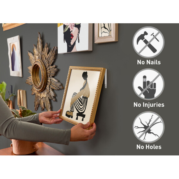 3M Command Bilder-Montagestreifen Strips, Größe: L, schwarz