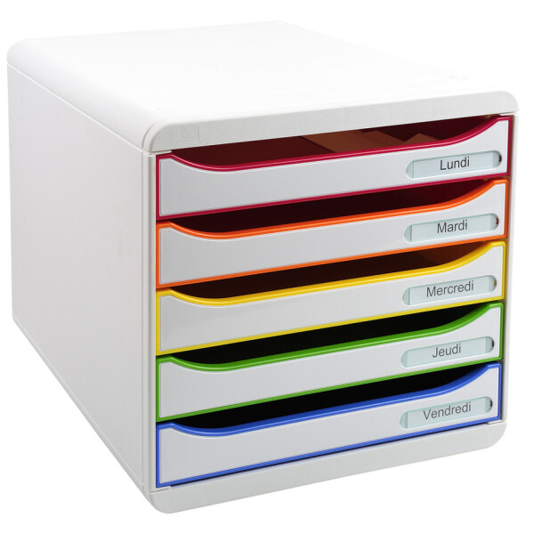 EXACOMPTA Schubladenbox BIG-BOX PLUS, 5 Sch&uuml;be, harlekin