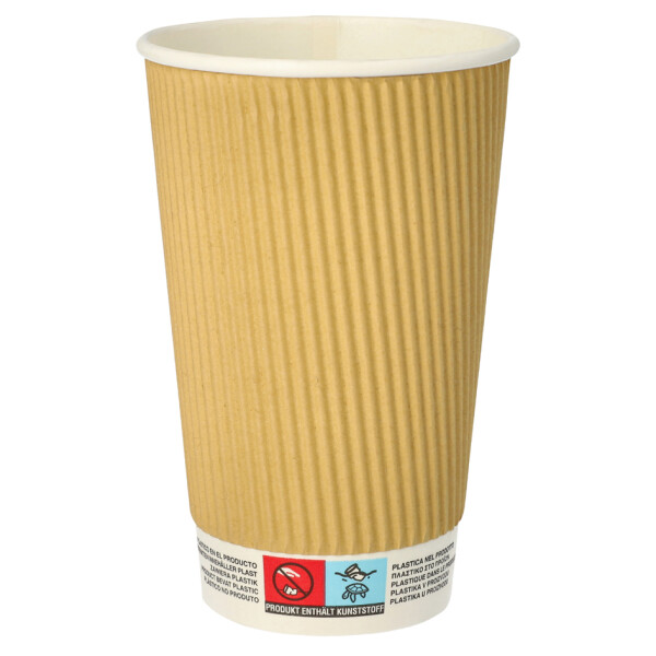 PAPSTAR Papp-Trinkbecher "pure" Ripple Wall, 0,2 l, beige