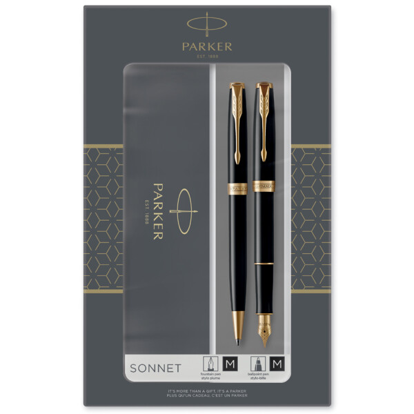 PARKER Schreibgeräte-Set SONNET Black Lacquer G.C.
