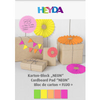 HEYDA Neonpapier-Block, DIN A4, 10 Blatt, neonfarben