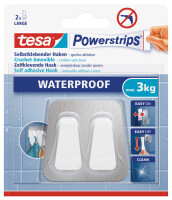 tesa Powerstrips Duo-Haken WATERPROOF Metall Plastik