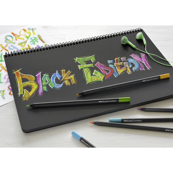 FABER-CASTELL Dreikant-Buntstifte Black Edition, 36er Etui