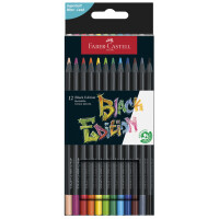 FABER-CASTELL Dreikant-Buntstifte Black Edition, 36er Etui
