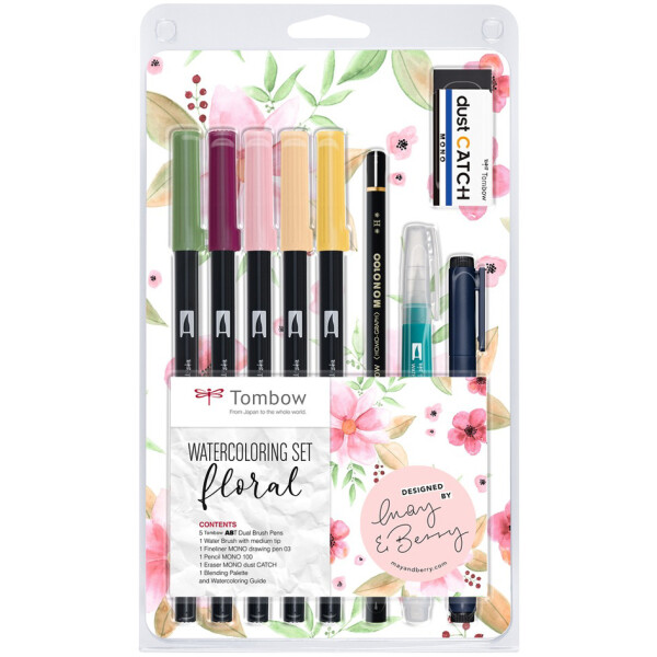 Tombow Watercoloring-Set "Floral", 11-teilig