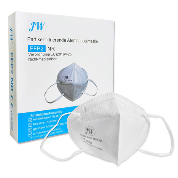 Atemschutzmaske FFP2 weiß, CE 0598 zertifiziert