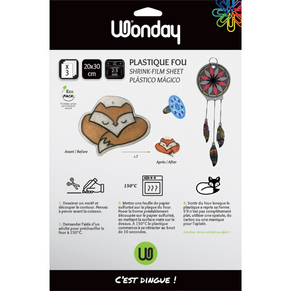 Wonday Schrumpffolie, (B)200 x (H)300 mm, weiß, 3 Blatt