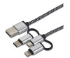 cartrend Daten- & Ladekabel 3in1, Lightning Micro-USB USB-C
