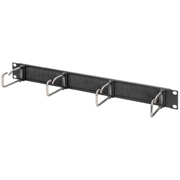 DIGITUS 19" Rangierpanel, 1 HE, 5 Kabelf&uuml;hrungsb&uuml;gel, grau