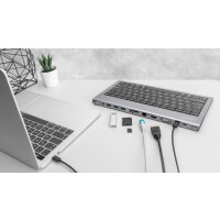 DIGITUS USB-C Docking Station 10-in-1 mit Tastatur