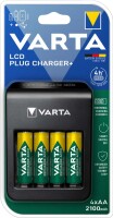 VARTA Ladegerät LCD Plug Charger+, inkl. 4 x AA Akkus