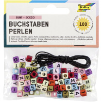 folia Buchstaben-Perlen, eckig, 100 Stück, farbig...