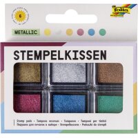 folia Stempelkissen Set "Metallic", 6-farbig sortiert