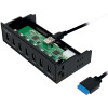 LogiLink 5,25" USB 3.0 Hub mit Schnellladeport, 7-Port