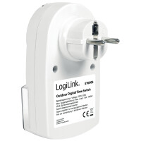 LogiLink Digitale Zeitschaltuhr Outdoor, IP44, weiß