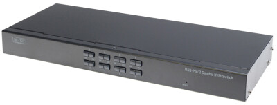 DIGITUS KVM Combo Switch USB PS 2, 8-fach, schwarz