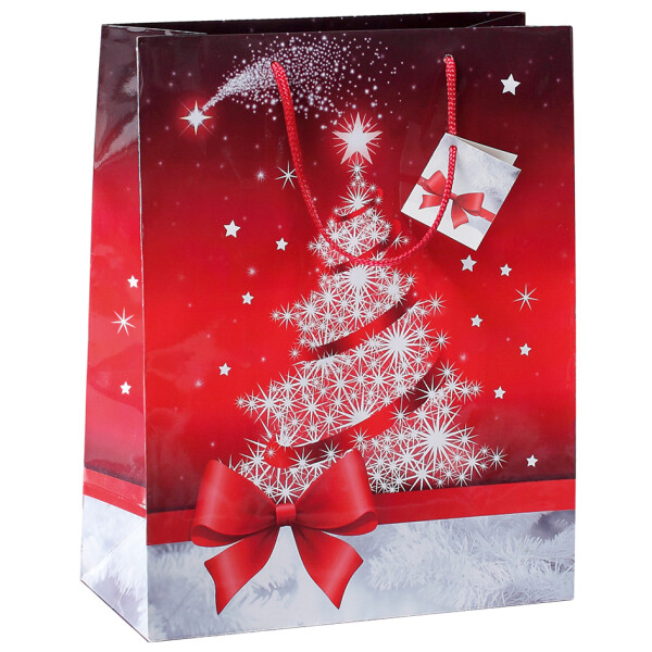sigel Weihnachts-Geschenktüte "Sparkling Tree", groß