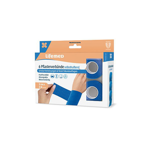 Lifemed Pflasterverband, selbsthaftend, rot, 9er
