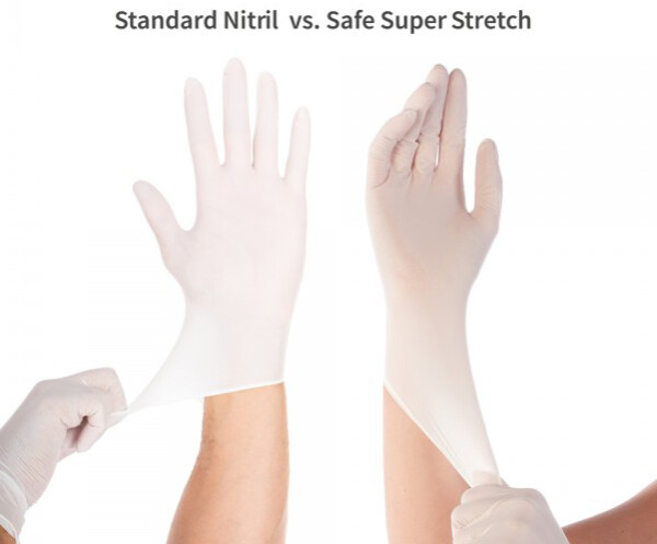 HYGOSTAR Nitril-Handschuh SAFE SUPER STRETCH, XL, weiß