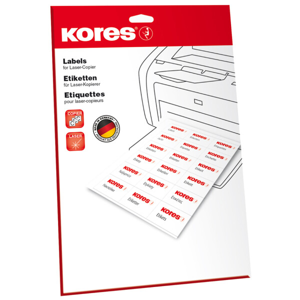 Kores Universal-Power-Etiketten, 210 x 297 mm, wei&szlig;