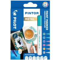 PILOT Pigmentmarker PINTOR, medium, 6er Set "NEON"