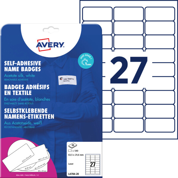 AVERY Zweckform Laser-Namens-Etiketten, 85 x 50 mm, oval