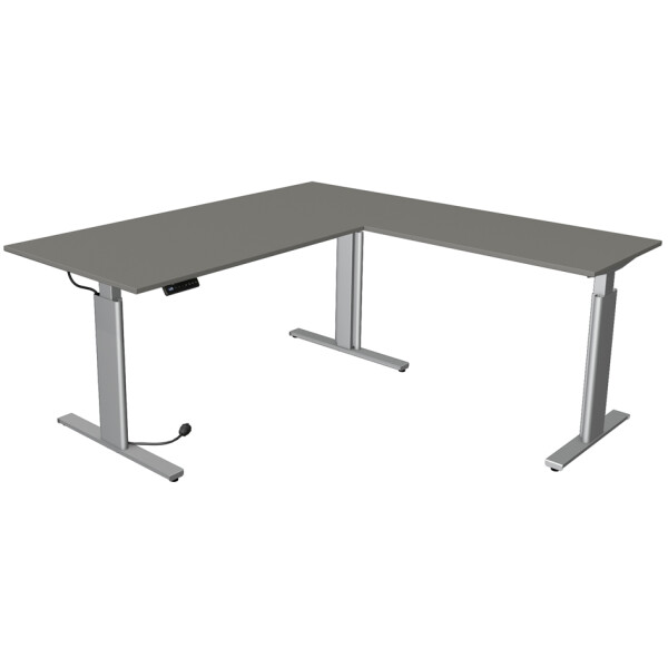 kerkmann Sitz-Steh-Schreibtisch Move 3 tube mit Anbau, ahorn