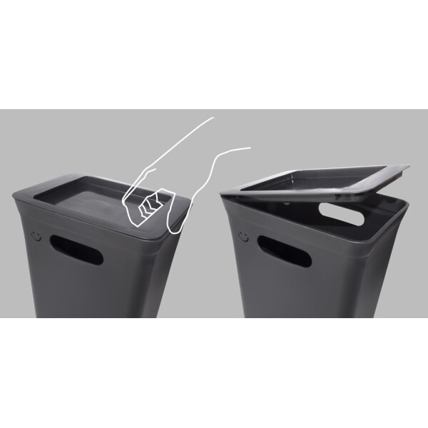 plast team Deckel AVEDORE, f&uuml;r 15 Liter M&uuml;lleimer, schwarz