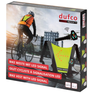 dufco sport Fahrradweste mit LED Signal, hellgrün schwarz