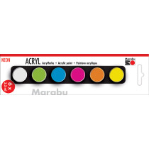 Marabu Acrylfarben-Set "NEON", 6 x 3,5 ml