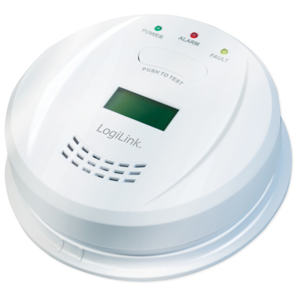 LogiLink Kohlenmonoxidmelder mit LCD-Display, wei&szlig;