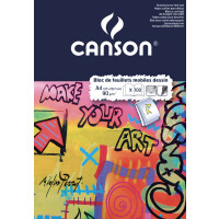 CANSON Zeichenpapier-Block, 210 x 297 mm, weiß, 90...