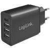 LogiLink USB-Adapterstecker mit 4 USB-Ports, schwarz
