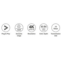 DIGITUS HDMI AOC Hybrid Glasfaser-Anschlusskabel, 20 m