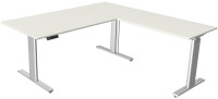 kerkmann Sitz-Steh-Schreibtisch Move 3 tube mit Anbau, grau