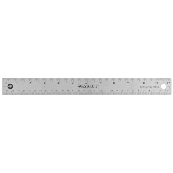 WESTCOTT Metall-Lineal mit Kork-R&uuml;ckseite, L&auml;nge: 300 mm