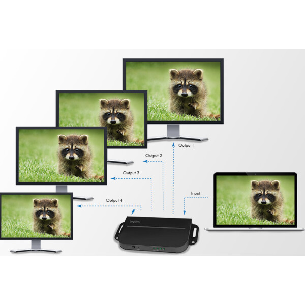 LogiLink Ultra Slim 4K Pro HMDI Splitter, Montagehalterung