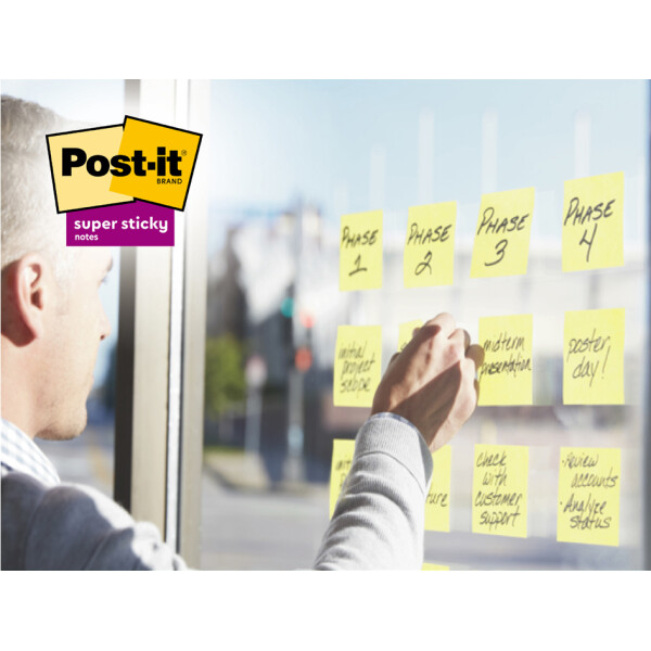 Post-it Haftnotizen super sticky notes, 47,6 x 47,6 mm, 21+3