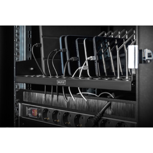 DIGITUS 19" Fachboden, ausziehbar, schwarz (RAL 9005)