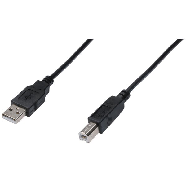DIGITUS USB 2.0 Anschlusskabel, USB-A - USB-B Stecker, 1,0 m